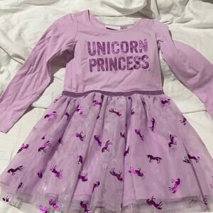 The children’s place 5t unicorn princess dress purple tulle sparkle worn once